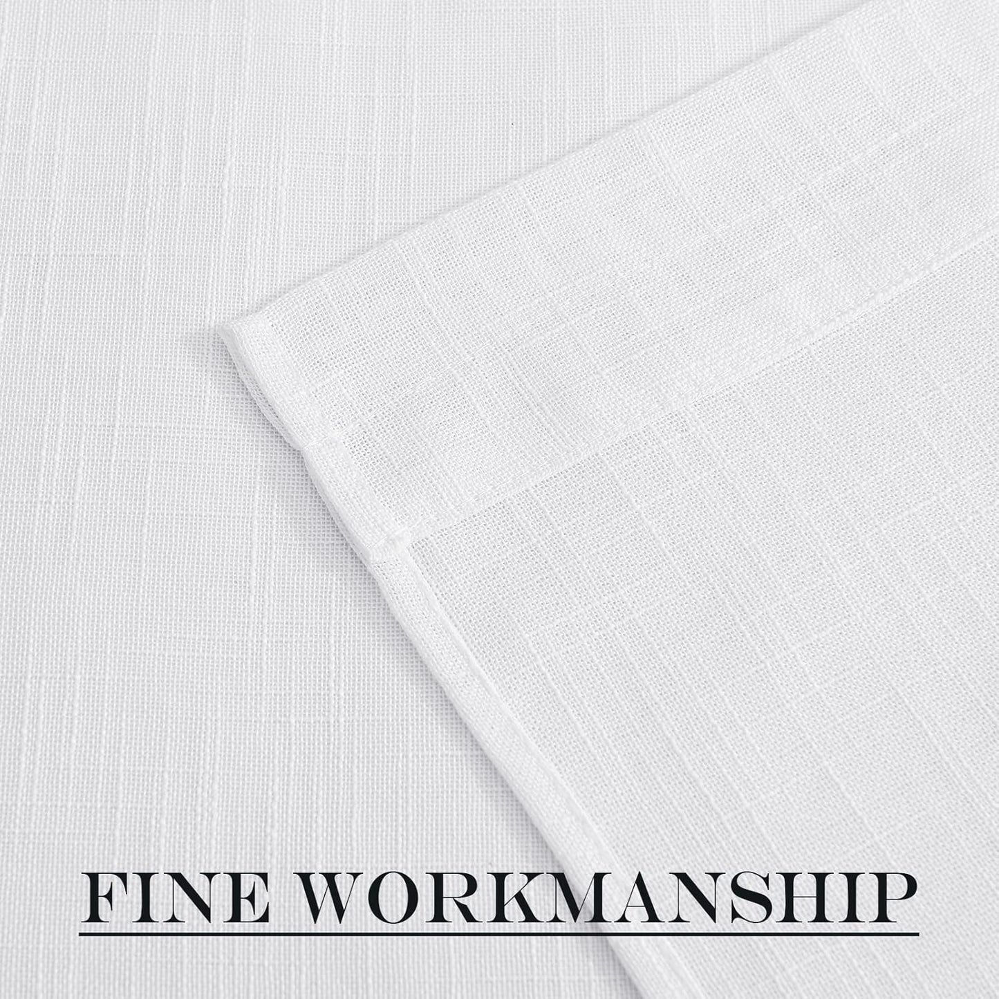 NICETOWN Sidelight French Door Panel, Linen Textured Look Translucent Privacy Side Light Sheer Front Door Curtain Including Tieback, 30 inches Wide x 72 inches Long, White