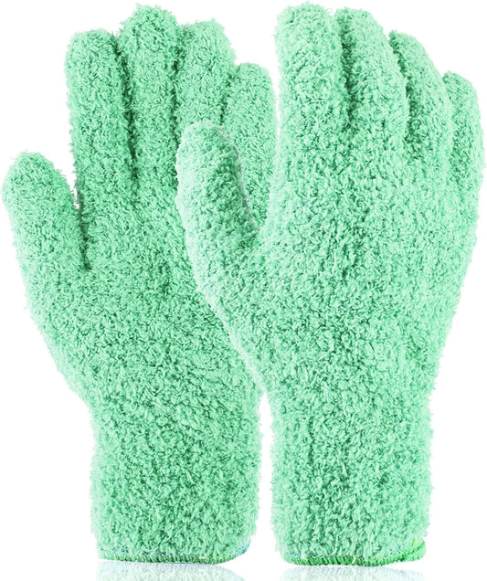 Plant Dusting Gloves, Microfiber Dusters for Cleaning Kitchen Indoor Mitt for House Use Desk Window Blind Screen Wash