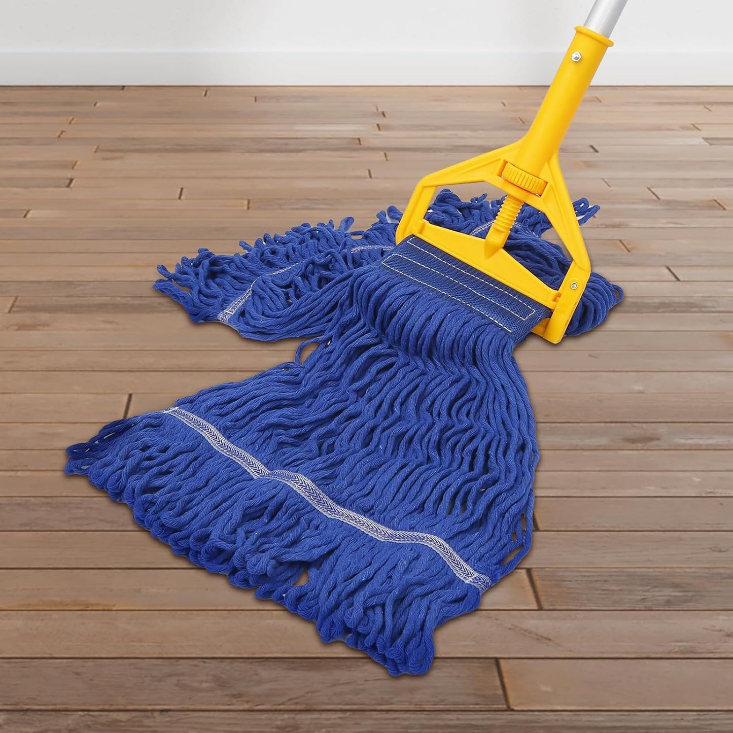 3 Pack Reusable Cleaning Heavy Duty Mop Heads Commerical Replacement Mop Heads Suitable for Heavy Commercial Industrial Residential Areas -Blue Cotton Looped Replace Mop Head (Deep Blue)