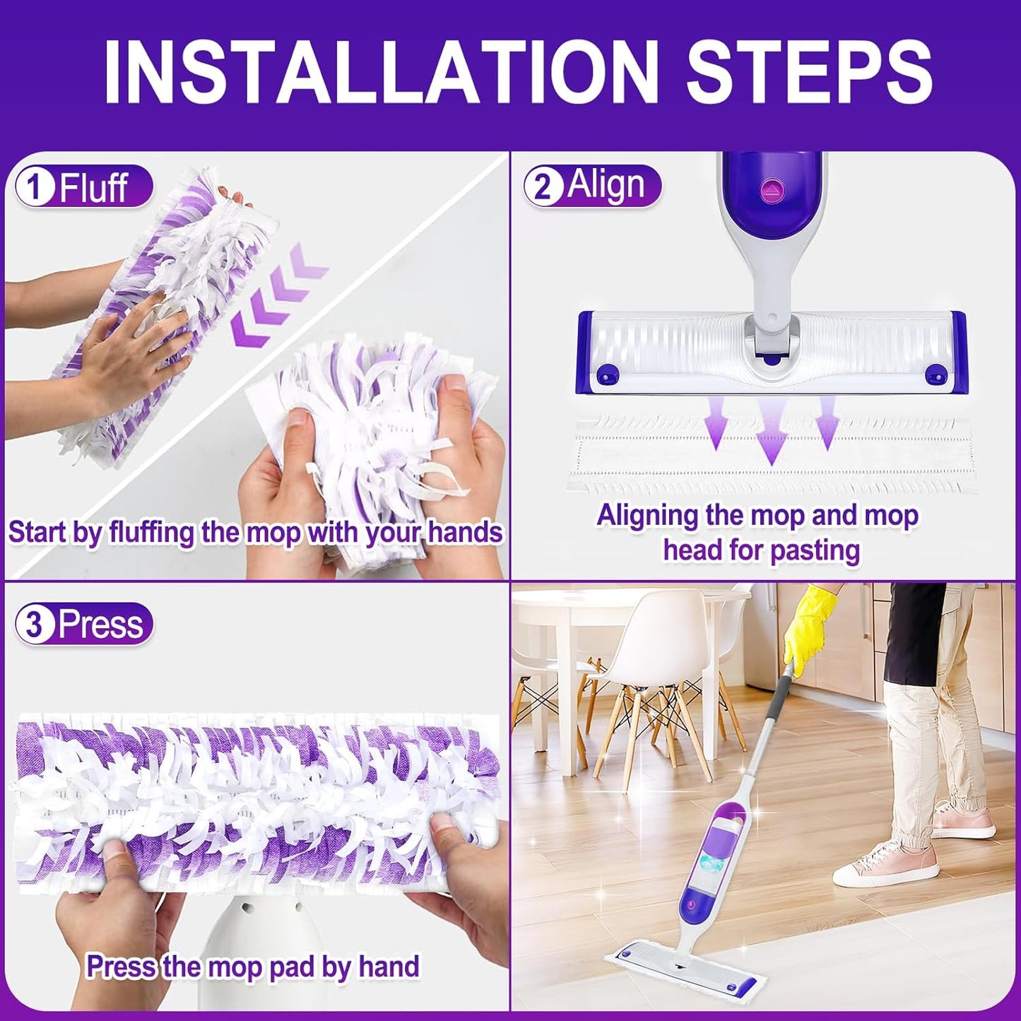 20 Count Power Mop Pads Refills for Swiffer Power Mop Pads,Compatible with Swiffer Power Mop Refills Replacement Disposable Power Mopping Pads Refills for Multi-Surface Floor Cleaning