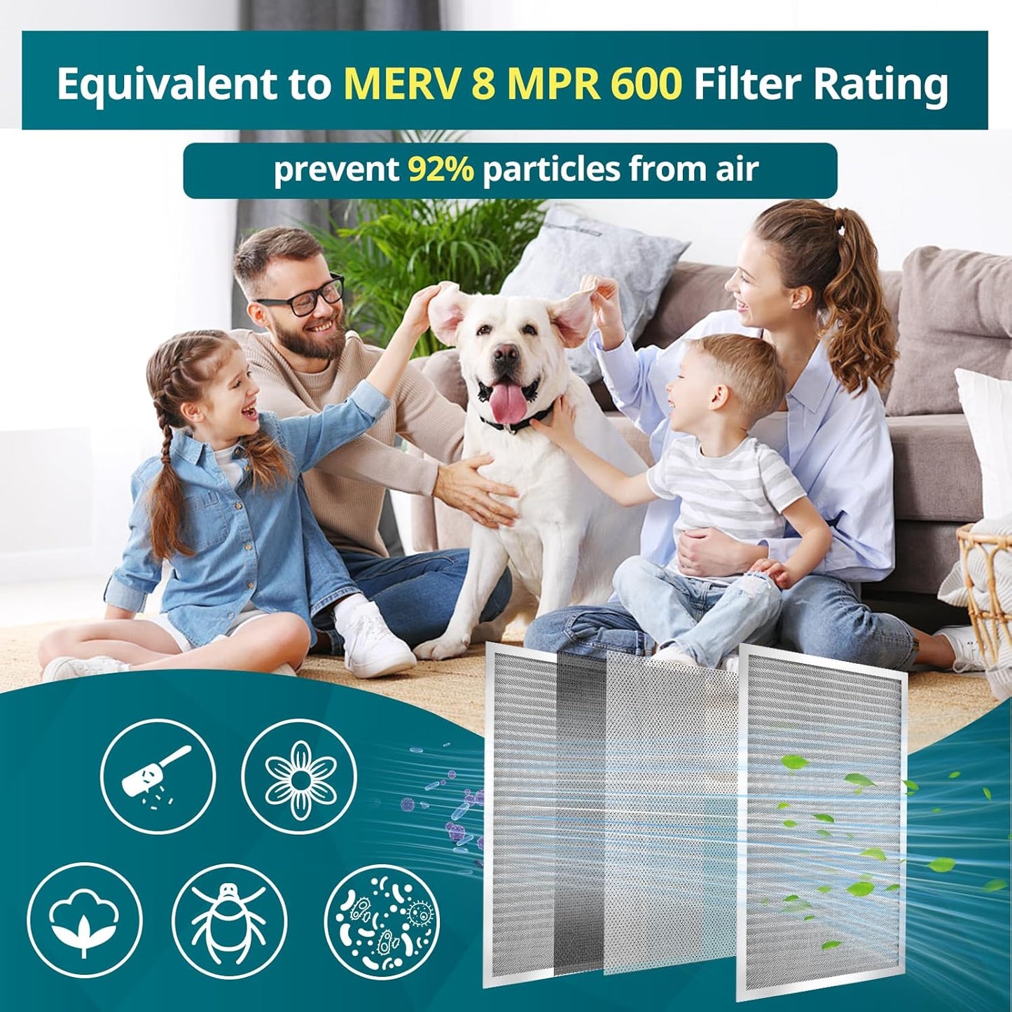 Torjim 14x24x1 MERV8 Washable & Reusable Electrostatic Air Filter, AC/HVAC Furnace Filter, Breathe Fresher, Easy Install