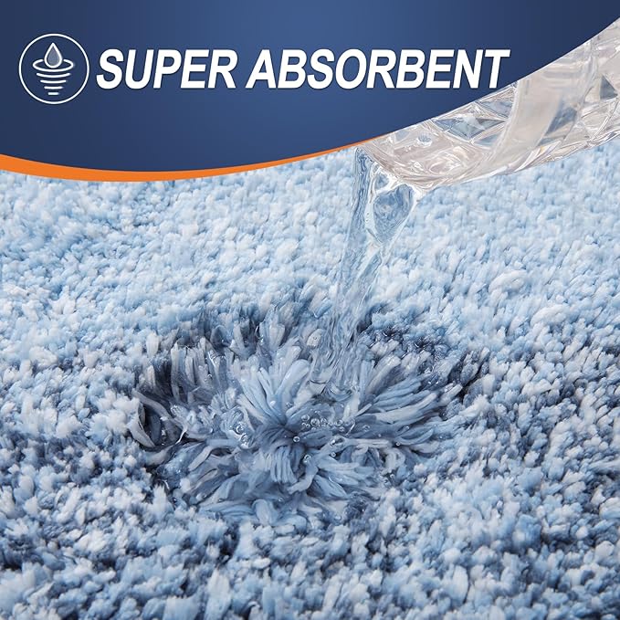 OLANLY Bathroom Runner Rugs 70x24, Extra Soft Absorbent Microfiber Bath Rugs, Rubber Backing, Quick Dry, Machine Washable Bath Mats for Bathroom Floor, Tub and Shower, Home Decor Accessories, Blue