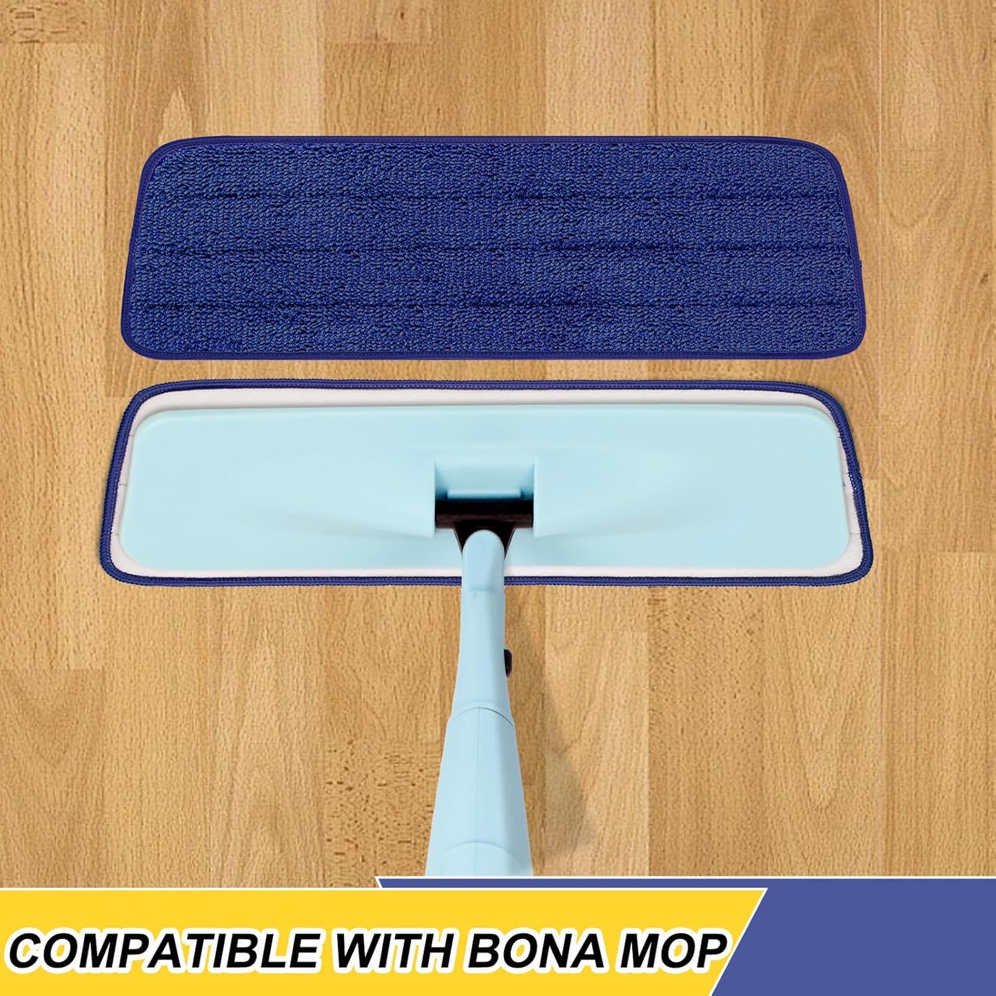 16.5 inch Reusable Mop Pads Microfiber Spray Mop Replacement Heads for Wet/Dry Mops Compatible with Bona Floor Care System (5 Pack)