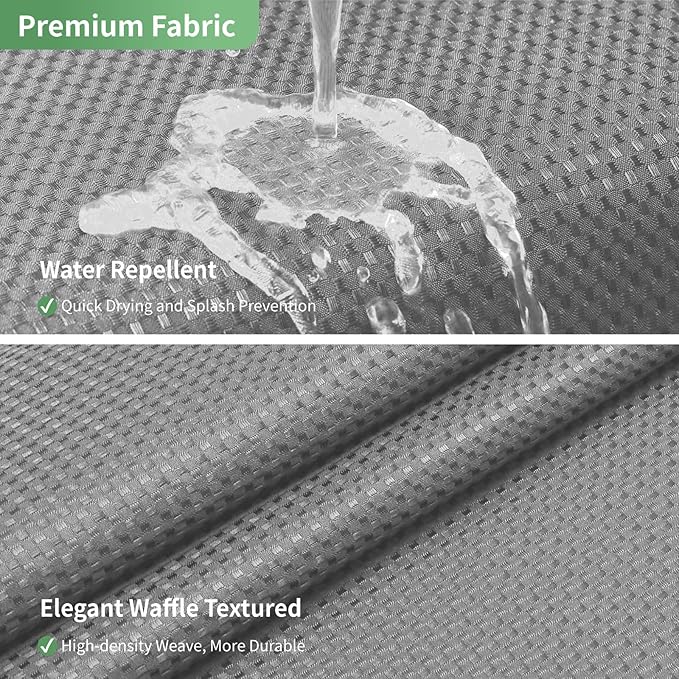 Stall No Hook Shower Curtain with Snap-in Fabric Liner Set,Waffle Weave Shower Curtains for Bathroom,Hotel Luxury Decor Bathroom Curtain Set,Waterproof & Washable,Grey,36Wx74H