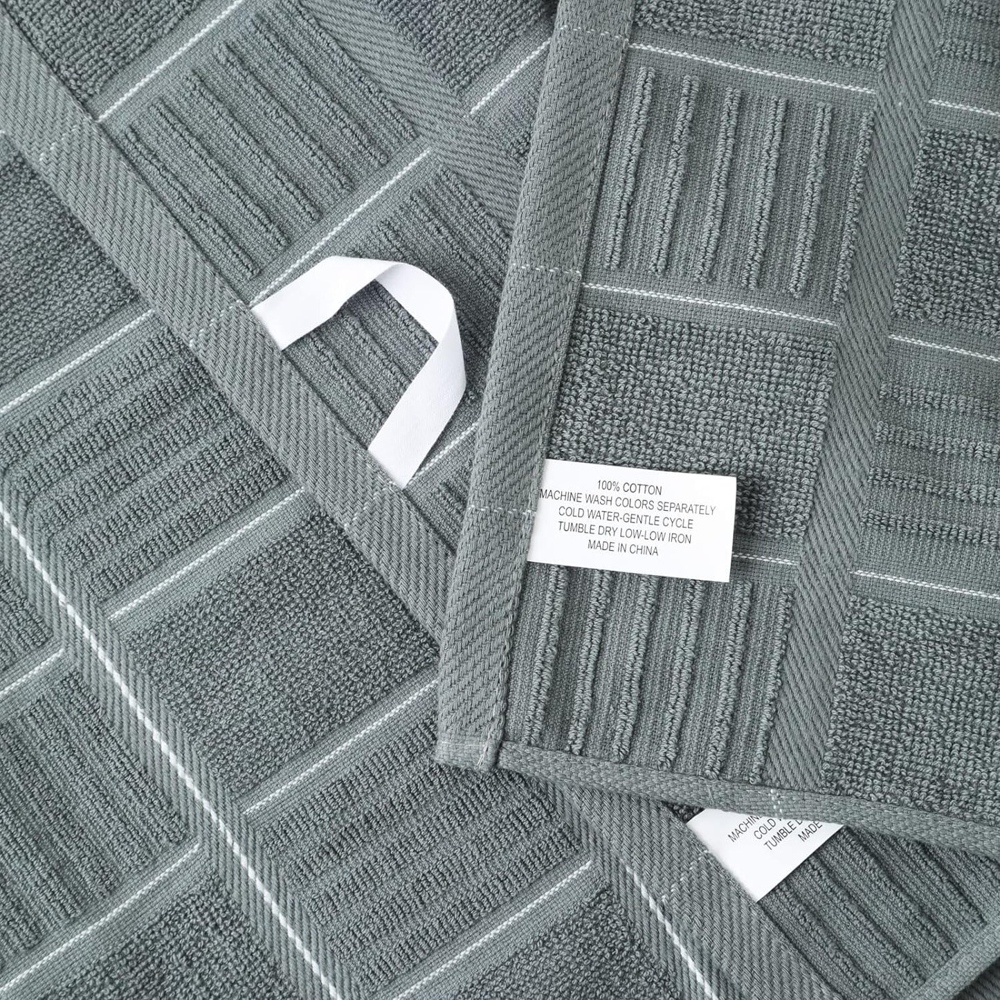 Glynniss Kitchen Towels and Dishcloths Set, Dish Towels and Dish Rags for Washing Dishes, for Cleaning Cooking Drying Pack of 8 (Grey)