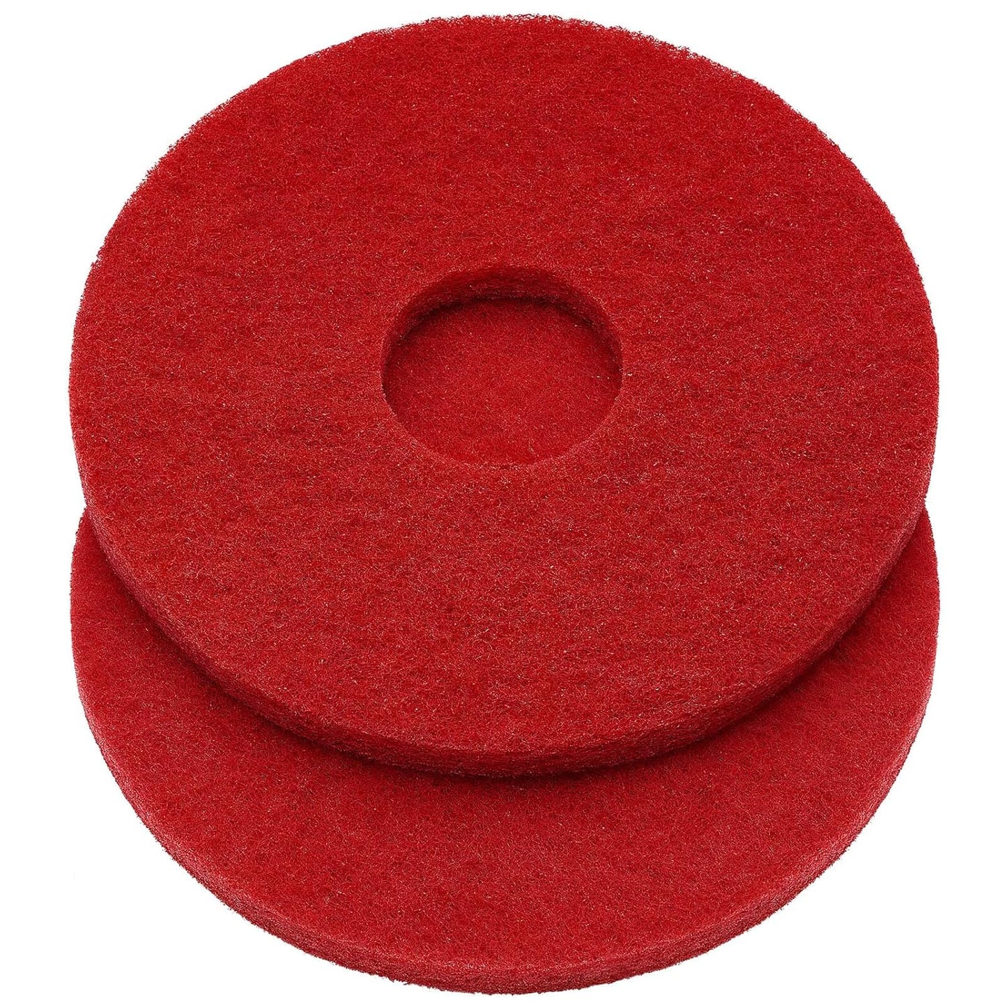 2 Pcs 12" Red Scrubbing Pads Commercial Cleaning Orbiter Pads-Maintenance Non Woven for Floor Buffer Machine