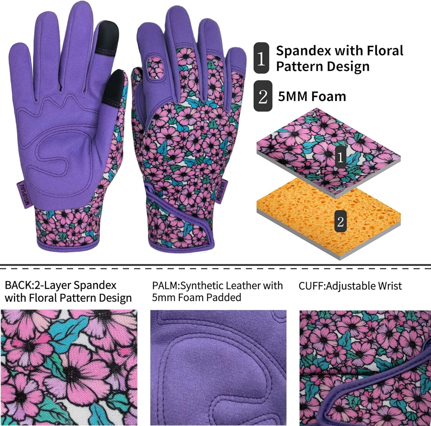 Thorn Proof&Puncture Resistant Gardening Gloves with Grip,Garden Gloves for Women, Leather Work Gloves,Gifts