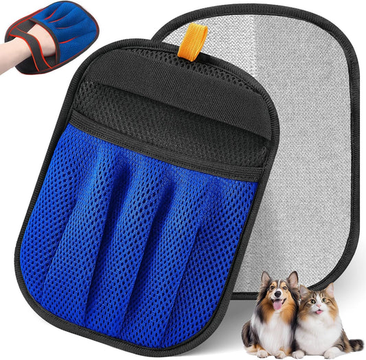 Pet Hair Removal Tool for Cats & Dogs, 2025 New Upgraded Electrostatic Gloves for Pet Hair, Reusable Pet Hair Remover Tool for Couch, Furniture, Carpet, Curtain & Car Seat (Blue)