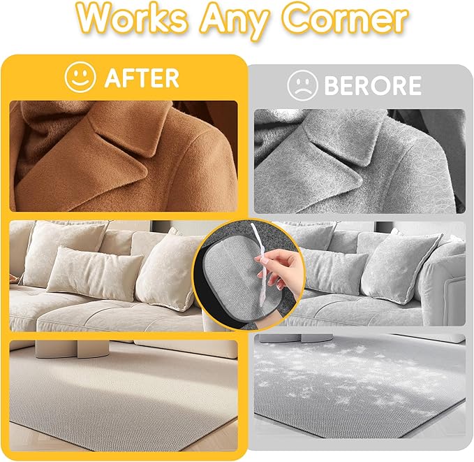 Thickened Ectrostatic Pet Hair Removal Glove for Cat & Dog, Upgraded Five-Finger Reusable Magic Brush Pet Hair Remover Tool for Couch, Clothing, Carpet & Car Seat (2Pcs-Grey & Yellow)