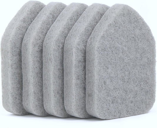 Replacement Scrubber Refill for Moku Home Extendable Tub Tile Shower Brush for Cleaning Non-Scratch (5X Scrubber Sponge Gray)