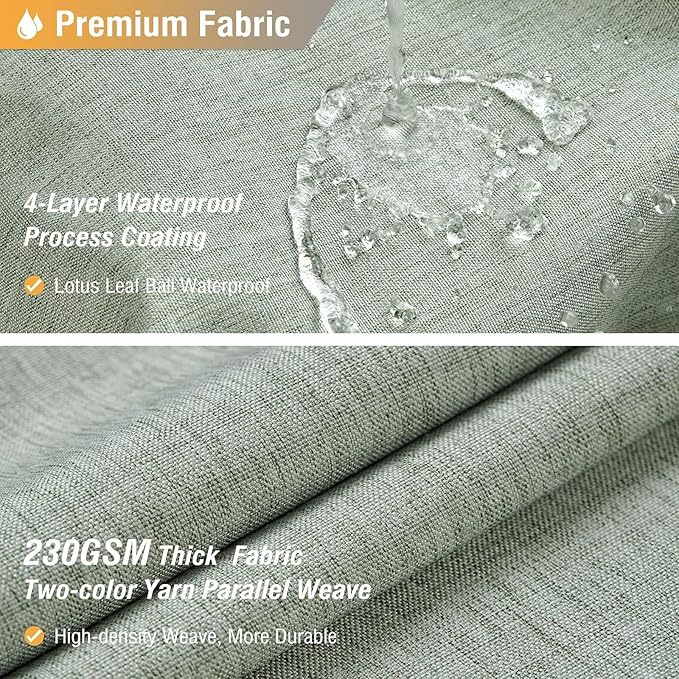 BTTN Stall Fabric Shower Curtain - 54x72 Inch Long Linen Textured Heavy Duty Shower Curtain Set with 10 Plastic Hooks, Hotel Spa Weighted Waterproof Neutral Bath Curtains for Bathroom - Sage Green