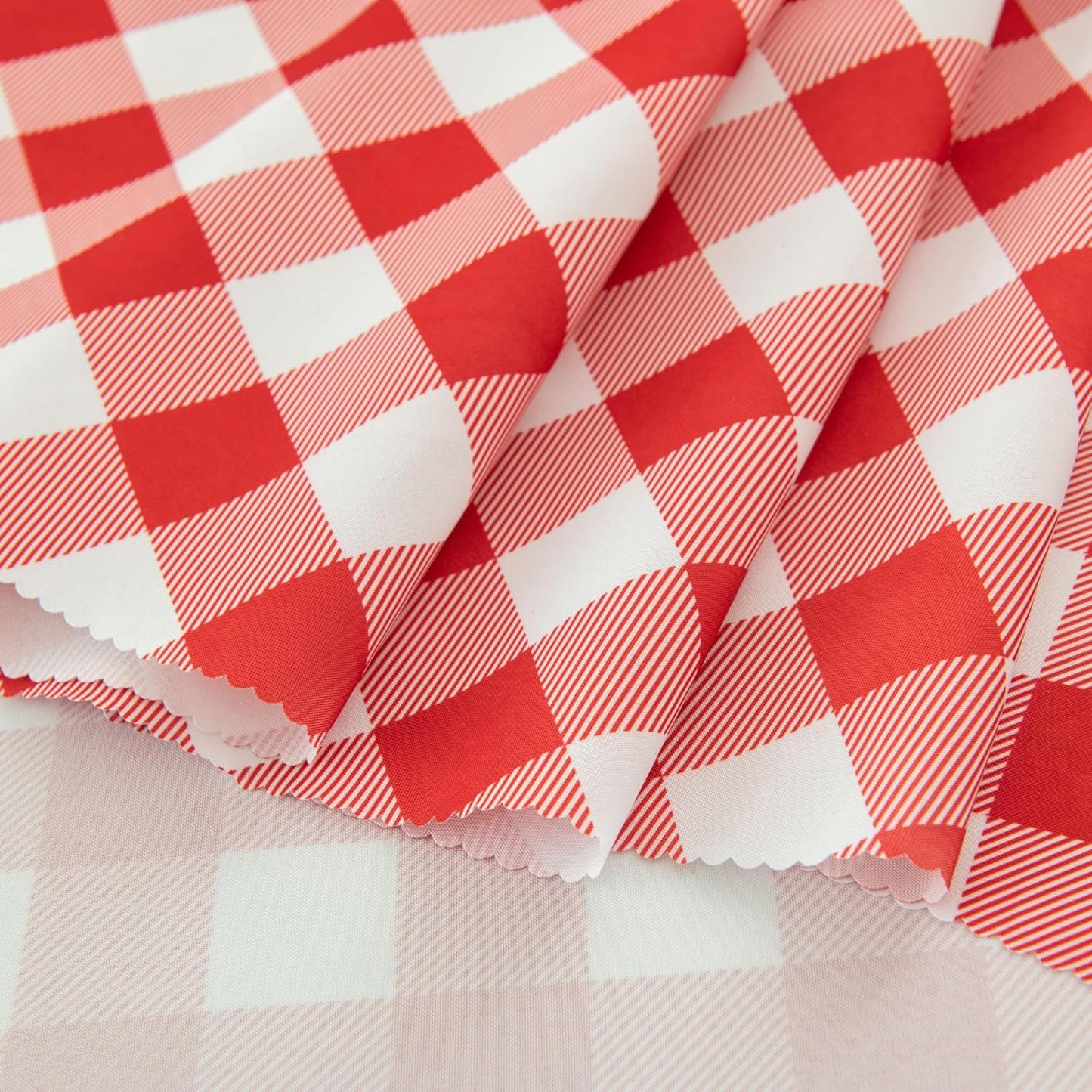 Waterproof Plaid Tablecloth Fabric - Round 90 Inch Classic Gingham Checker Table Cloth for Indoor/Outdoor Use - Buffalo Table Cover for Picnics, BBQs, and Parties