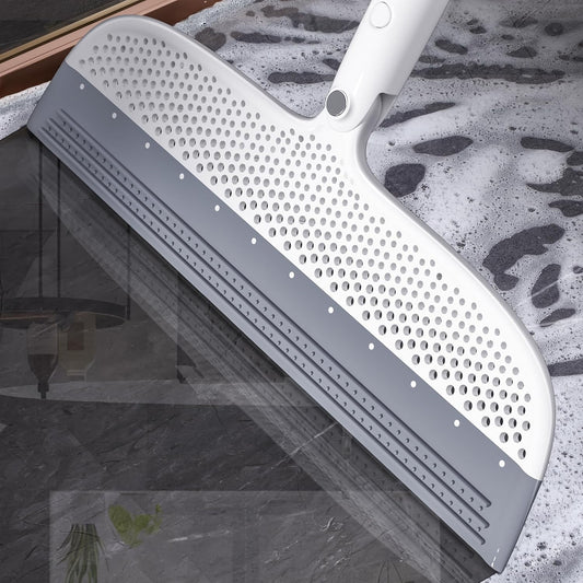 Magic Broom Floor Squeegee Pet Hair Remover, Silicone Squeegee Broom for Floor, 51.77" Long Handle for Carpet, Bathroom Tile, Hardwood, Fur,Garage, Liquid Spills, Fine Dust