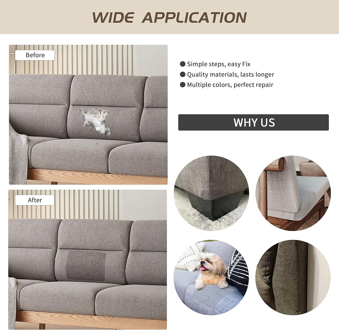 KING MOUNTAIN Fine Linen Repair Patches, Self-Adhesive Linen Fabric Patches, 8X11 inch Extra Size, Multi Color, Can be Used for Linen Sofa Repair and Linen Clothes Repair(Grass Green,8" x 11")