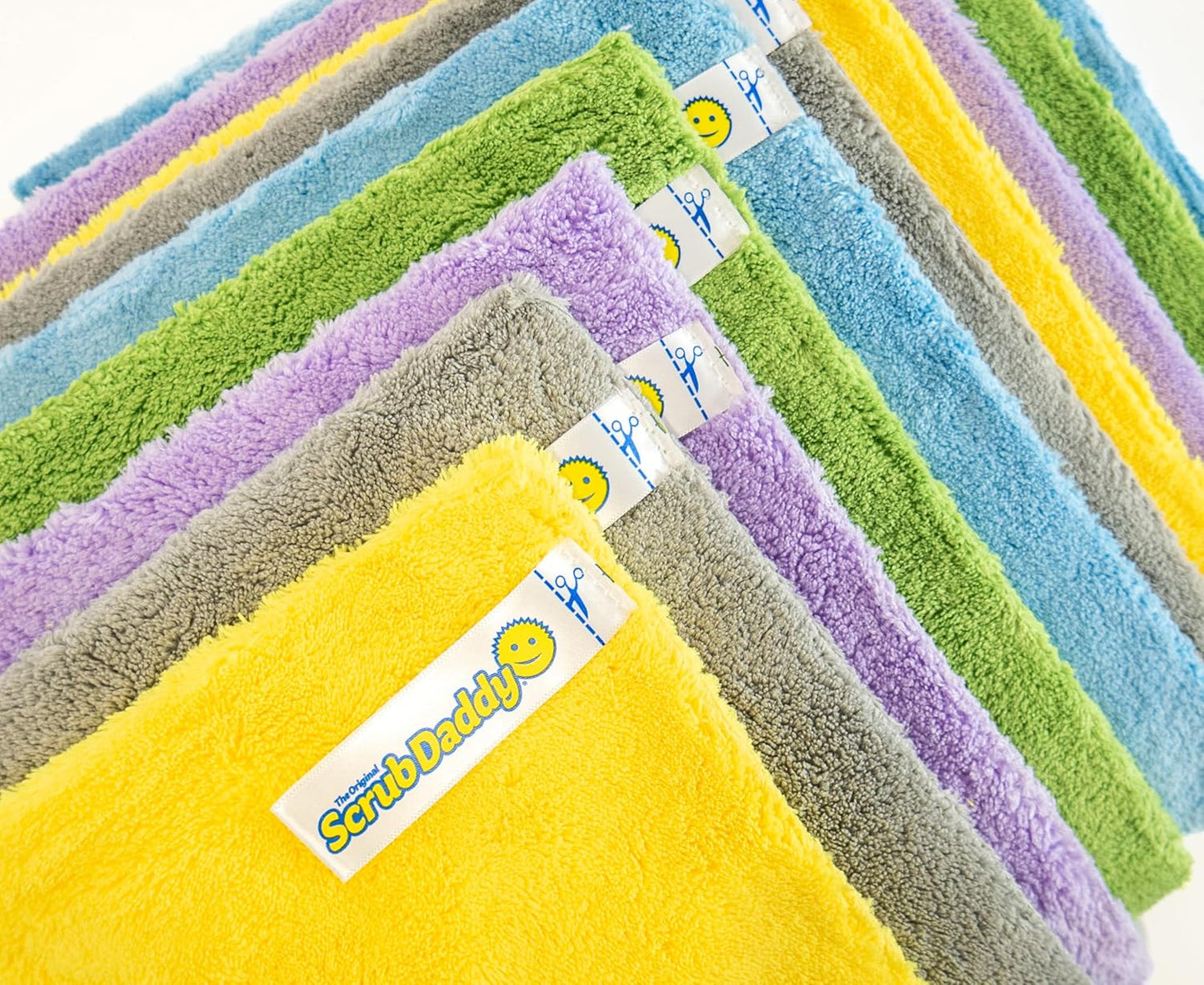 Scrub Daddy 10-Piece Microfiber Towel Set - Gentle Microfiber Cleaning Cloths - Replace Wash Cloths & Cleaning Rags with Lint Free Cloth - Streak-Free Shine on Glass, Cars & More (10 Pack)