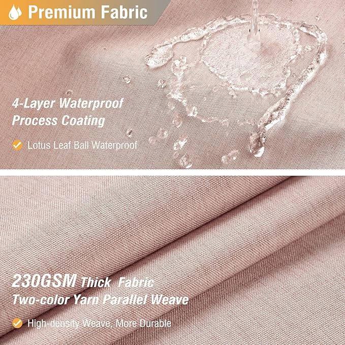 BTTN Blush Fabric Shower Curtain - Linen Textured Weighted Cloth Shower Curtain Set with 12 Plastic Hooks, Machine Washable, Hotel Spa Luxury, Decorative Neutral Bath Curtains for Bathroom, 72x72