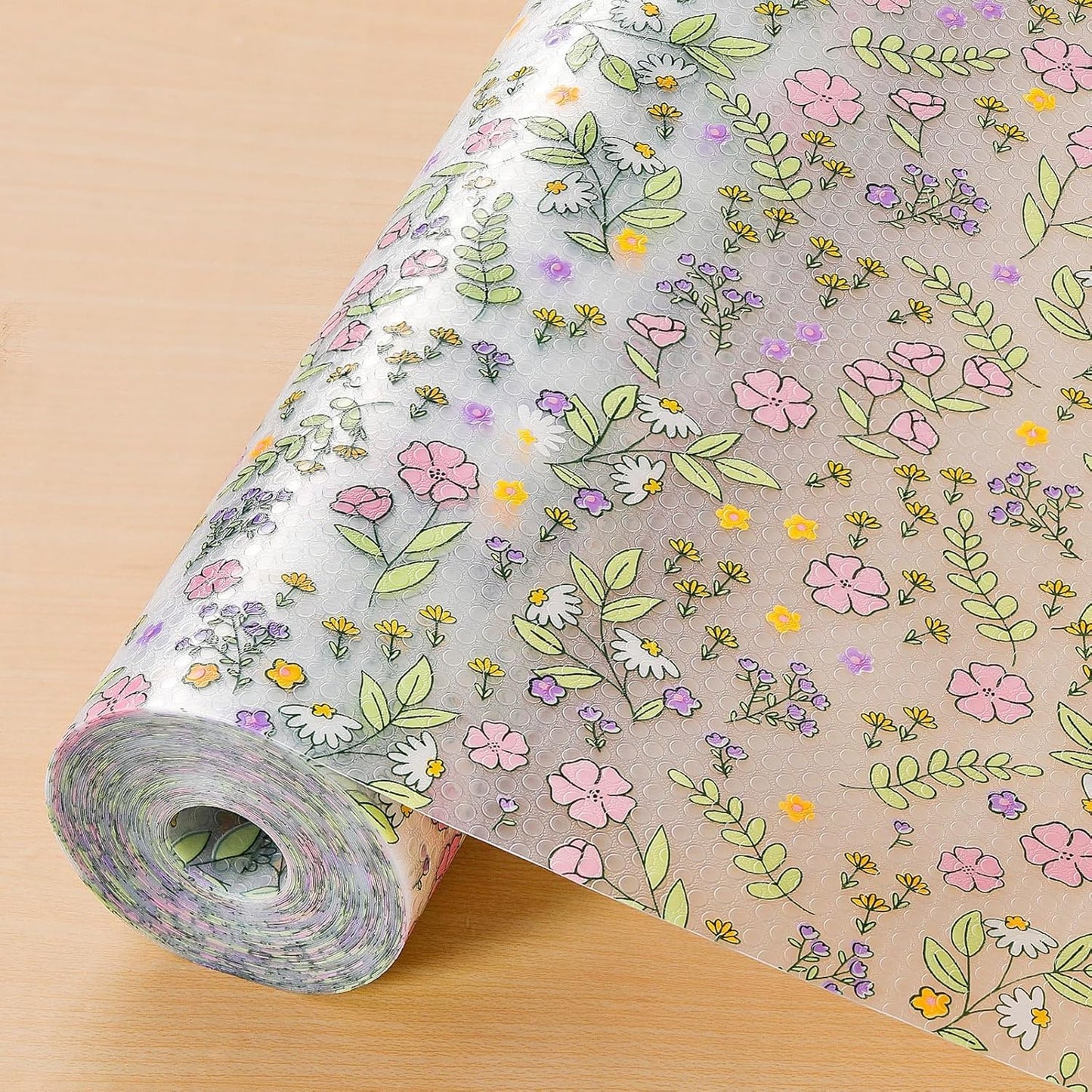 INNOLITES Non-Slip Shelf Liner – Cabinet & Drawer Liner Non-Adhesive – Waterproof Oil-Proof – Durable EVA with Floral for Kitchen Cabinets Refrigerator – BPA-Free, Easy to Cut 17.7" x 360"