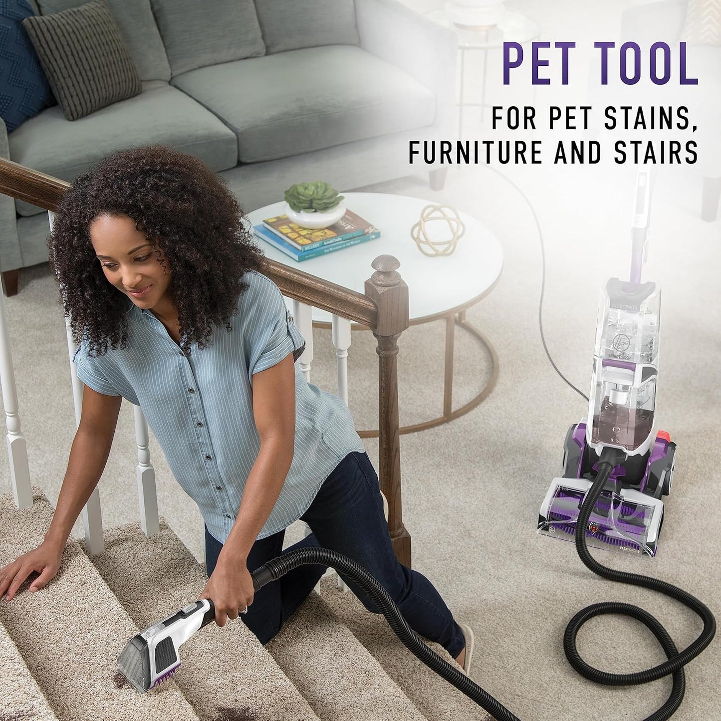 Hoover SmartWash Pet Automatic Carpet Cleaner Machine with Spot Chaser Wand and Storage Mat, Deep Cleaning Carpet Shampooer Machine, Pair with a Hoover Carpet Cleaner Solution