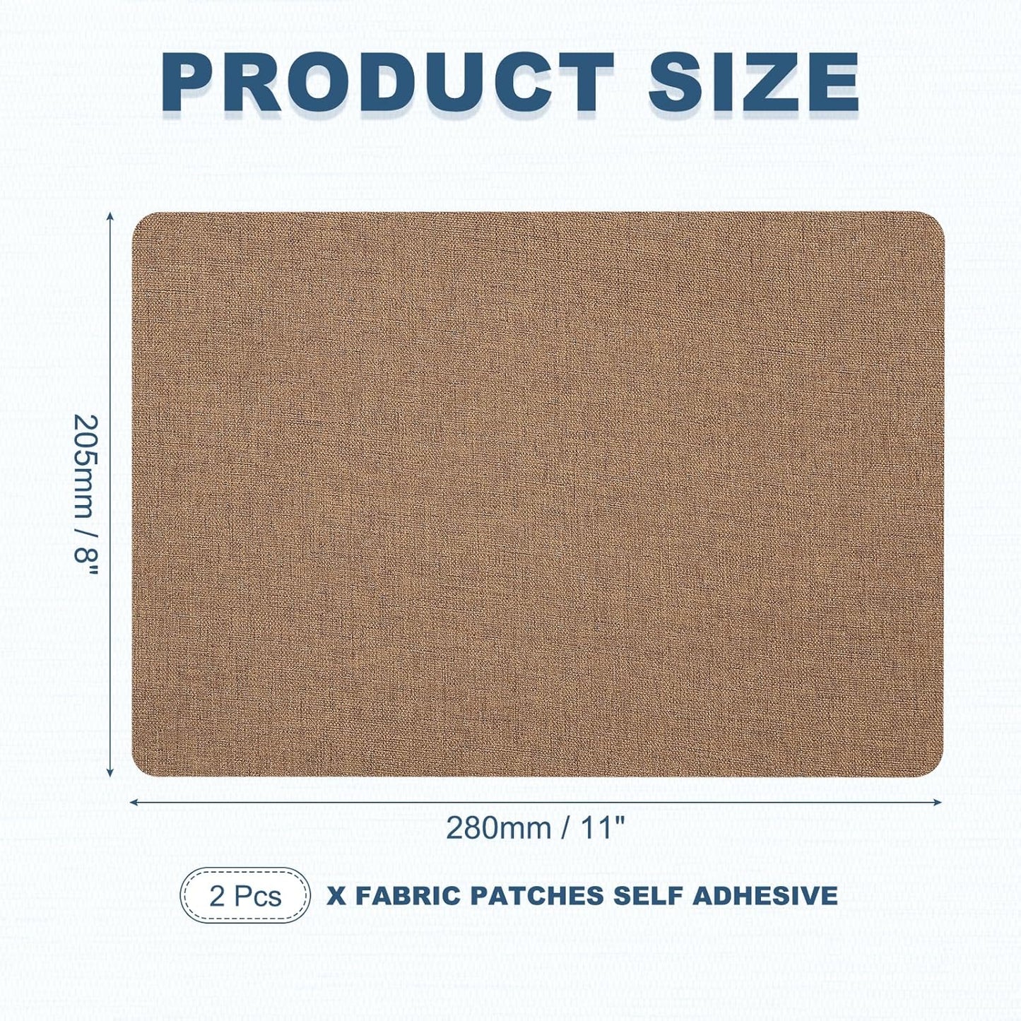 PATIKIL 8x11 Inch Linen Repair Patches, 2Pcs Self-Adhesive Fabric Patch for Sofas Tote Bags Furniture Car Seats Clothes Tents, Brown