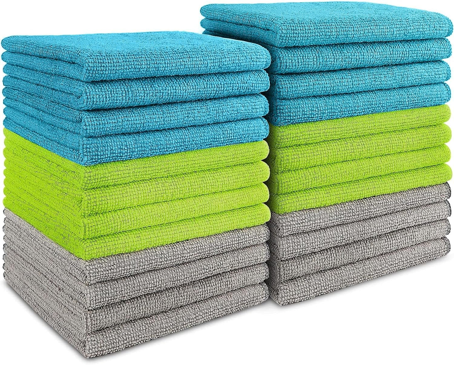 AIDEA Microfiber Cleaning Cloth-24PK, Soft Microfiber Towels for Cars, Absorbent Cleaning Rags, Lint-Free Streak-Free Wash Cloths for House, Kitchen, Window(12in.x12in)