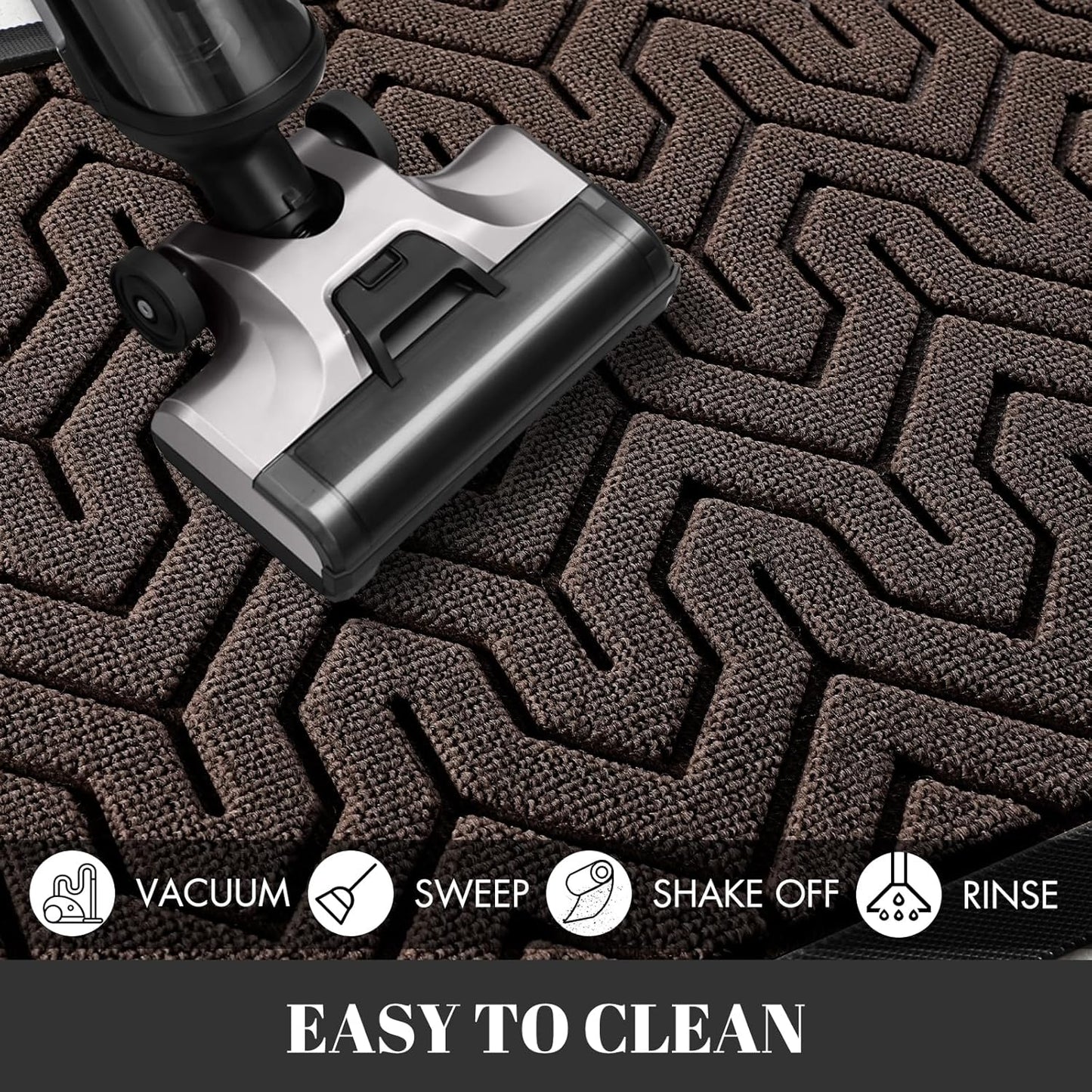 Yimobra 72x24 Indoor Outdoor Runner Rug, Heavy-Duty Waterproof Entrance Mat for High Traffic Areas, Commercial Grade Welcome Door Mat, Easy Clean, Brown