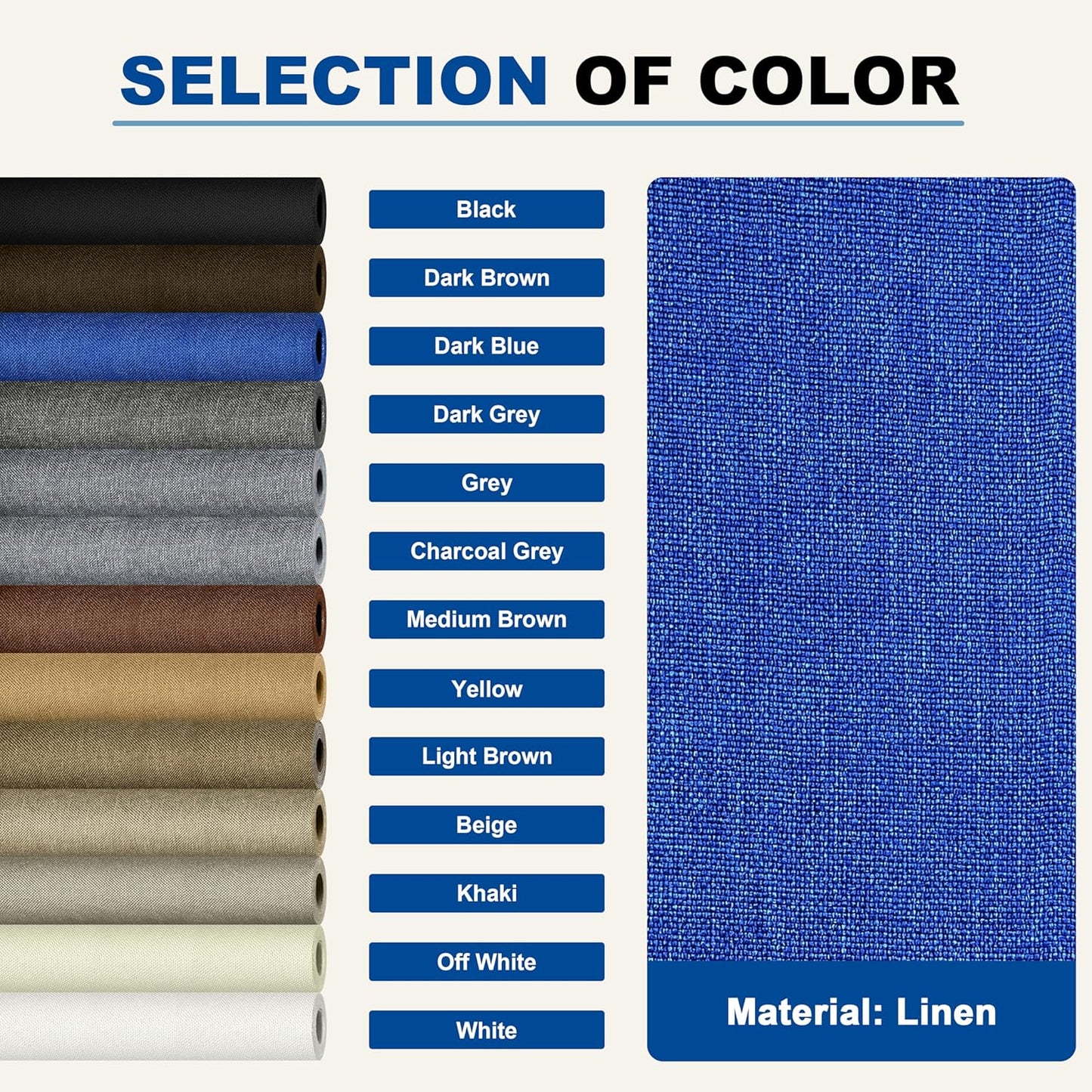 KING MOUNTAIN Linen Repair Patches, Self-Adhesive Fabric Patches, 4 X 63 inch Extra Size, Multi Color, Can be Used for Sofa Repair and Linen Clothes Repair (Navy Blue)