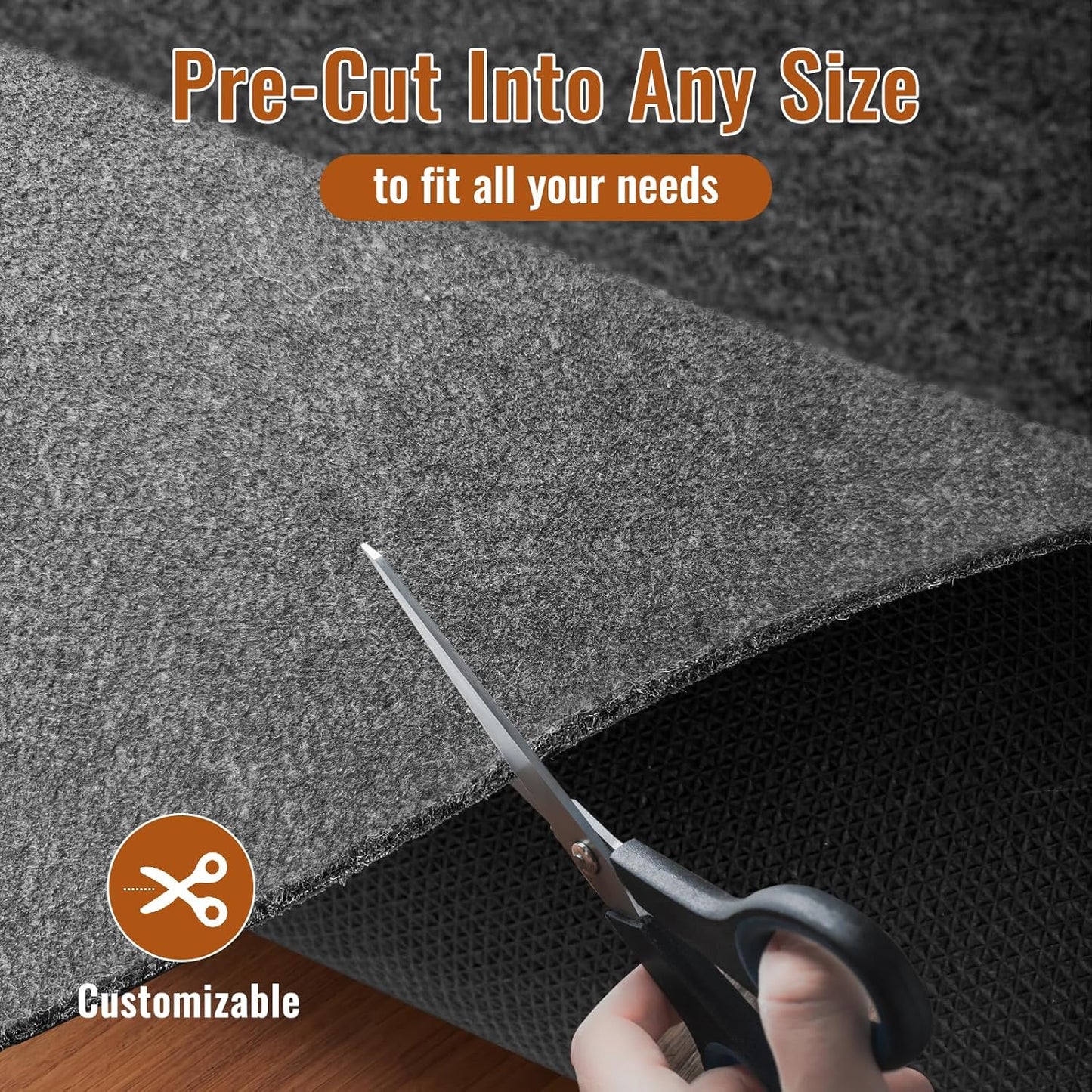 Felt Rug Pad, 5 x 7 Ft Rubber Non-Slip Rug Pad Gripper, Keep Rugs Secure and in Place, Extra Strong Under Carpet Mat Cushion - for All Floors