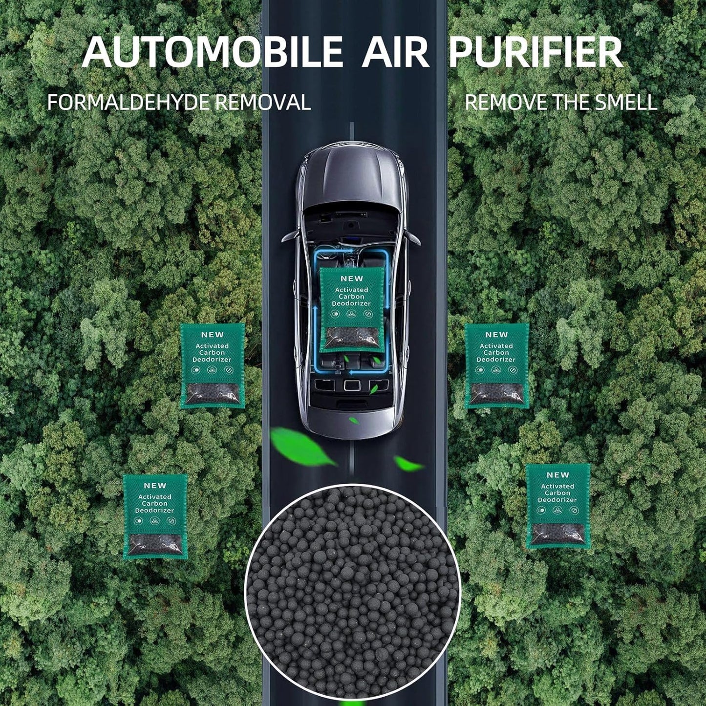 6 Pack New Type Activated Charcoal Odor Absorber,Refrigerator Deodorizer,Trash Can Deodorizer,Odor Eliminator for Home,Pet,Car,60g/Pack