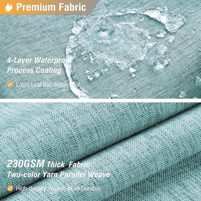 BTTN Extra Long Shower Curtain - 84 Inch Linen Textured Heavy Duty Fabric Shower Curtain Set with 12 Hooks, Turquoise Tall Luxury Simple Waterproof Cloth Shower Curtains for Bathroom - 72x84 -Teal