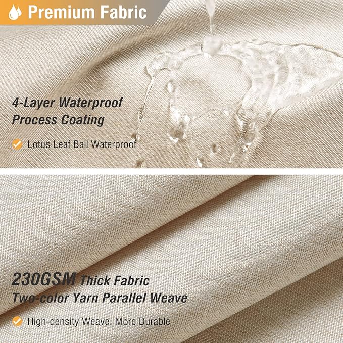 BTTN W60xH72 Stall Shower Curtain, 60 Inch Wide Linen Textured Heavy Duty Cloth Shower Curtain Set with 10 Plastic Hooks, Narrow Luxury Waterproof Fabric Shower Curtains for Bathroom, Beige/Cream