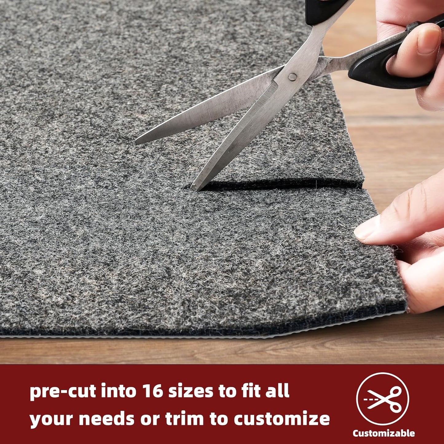 BAGAIL Felt and Natural Rubber Backing Rug Pads 1/4” Thick, Round 8 Ft Non Slip Carpet Gripper Keep Rugs in Place, Under Area Rug Protective Cushioned Pads, Carpet Runners, Hardwood Floors Protection
