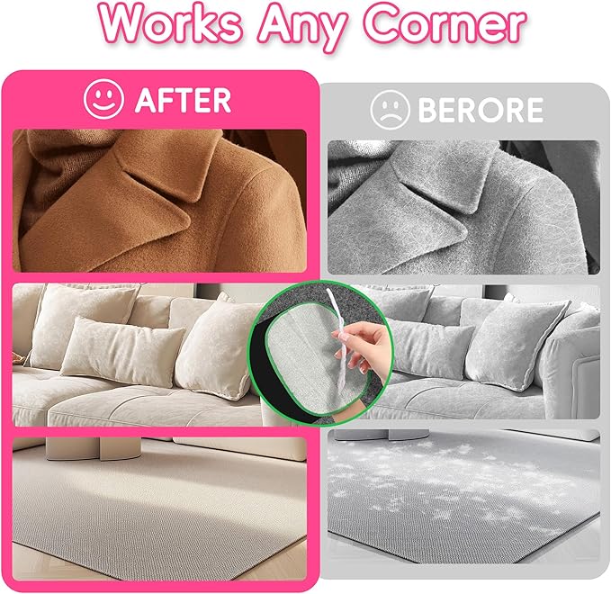 Thickened Ectrostatic Pet Hair Removal Glove for Cat & Dog, Upgraded Five-Finger Reusable Magic Brush Pet Hair Remover Tool for Couch, Clothing, Carpet & Car Seat (2Pcs-Green & Pink)