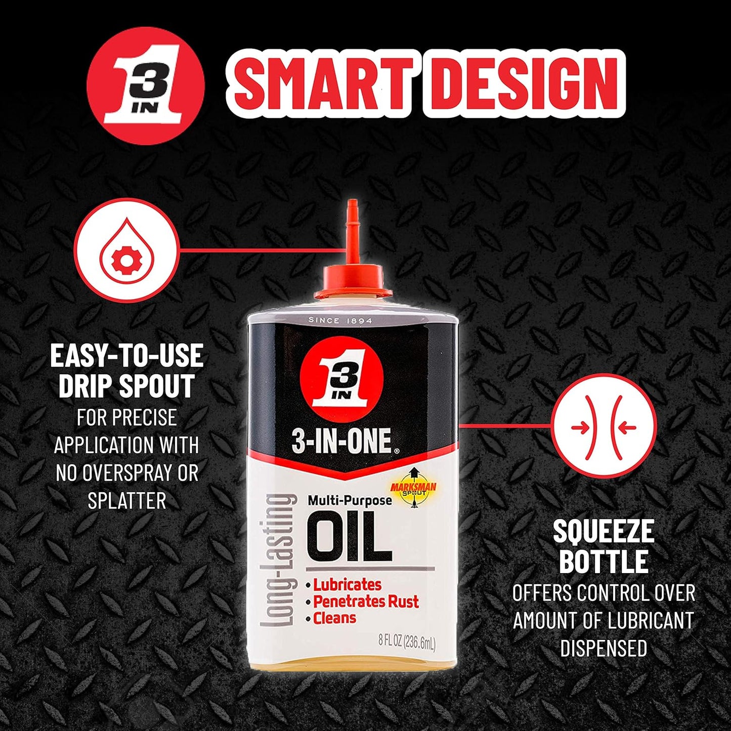 3-IN-ONE Multi-Purpose Oil, 8 OZ [12-PACK]