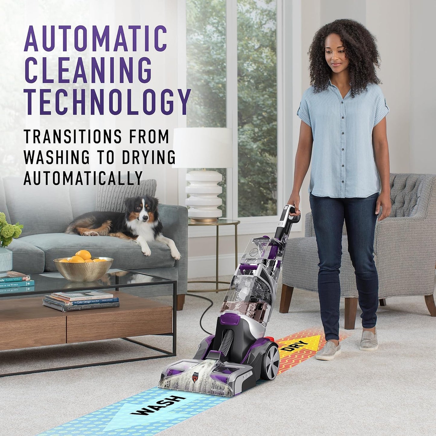 Hoover SmartWash Pet Automatic Carpet Cleaner Machine with Spot Chaser Wand and Storage Mat, Deep Cleaning Carpet Shampooer Machine, Pair with a Hoover Carpet Cleaner Solution