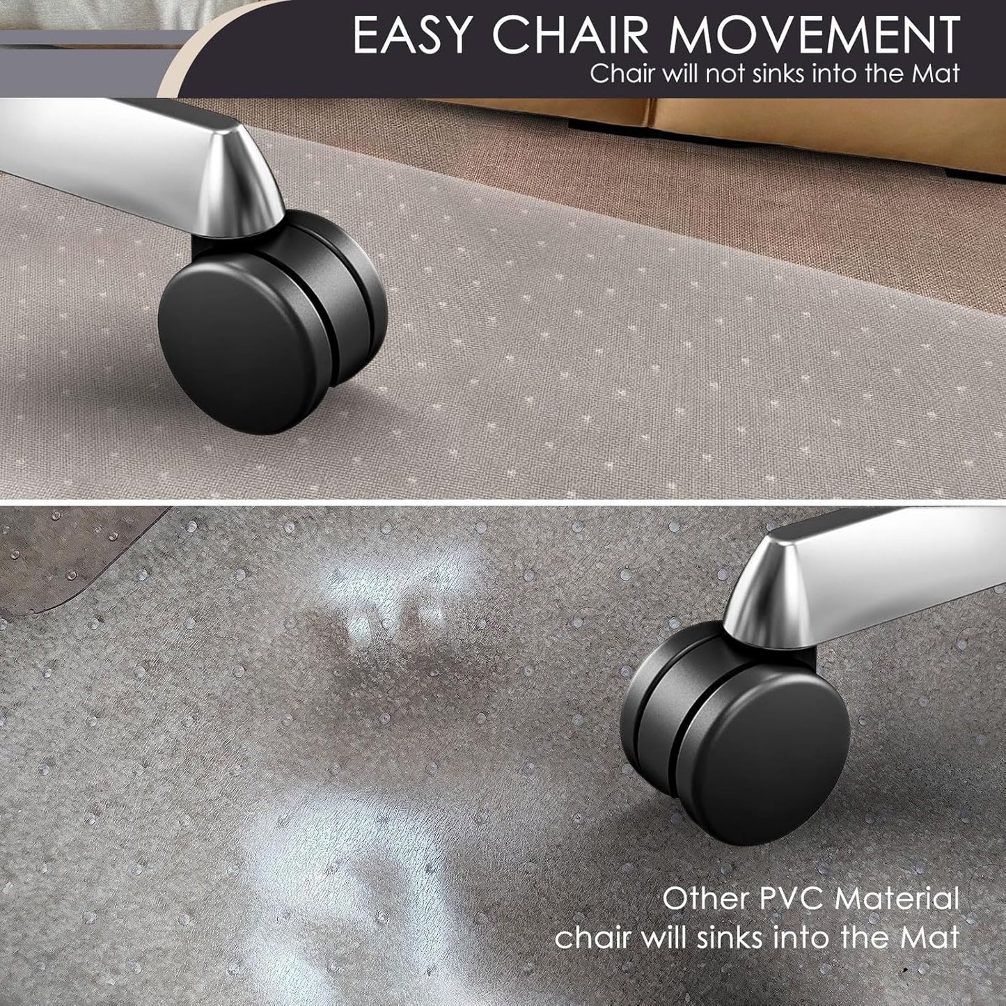 Kuyal Office Chair Mat for Carpet, 40x48 Clear Heavy Duty Computer Chair Mat, Under Desk Protector Carpeted Floors Mat, Easy Chair Movement,Ship Flat