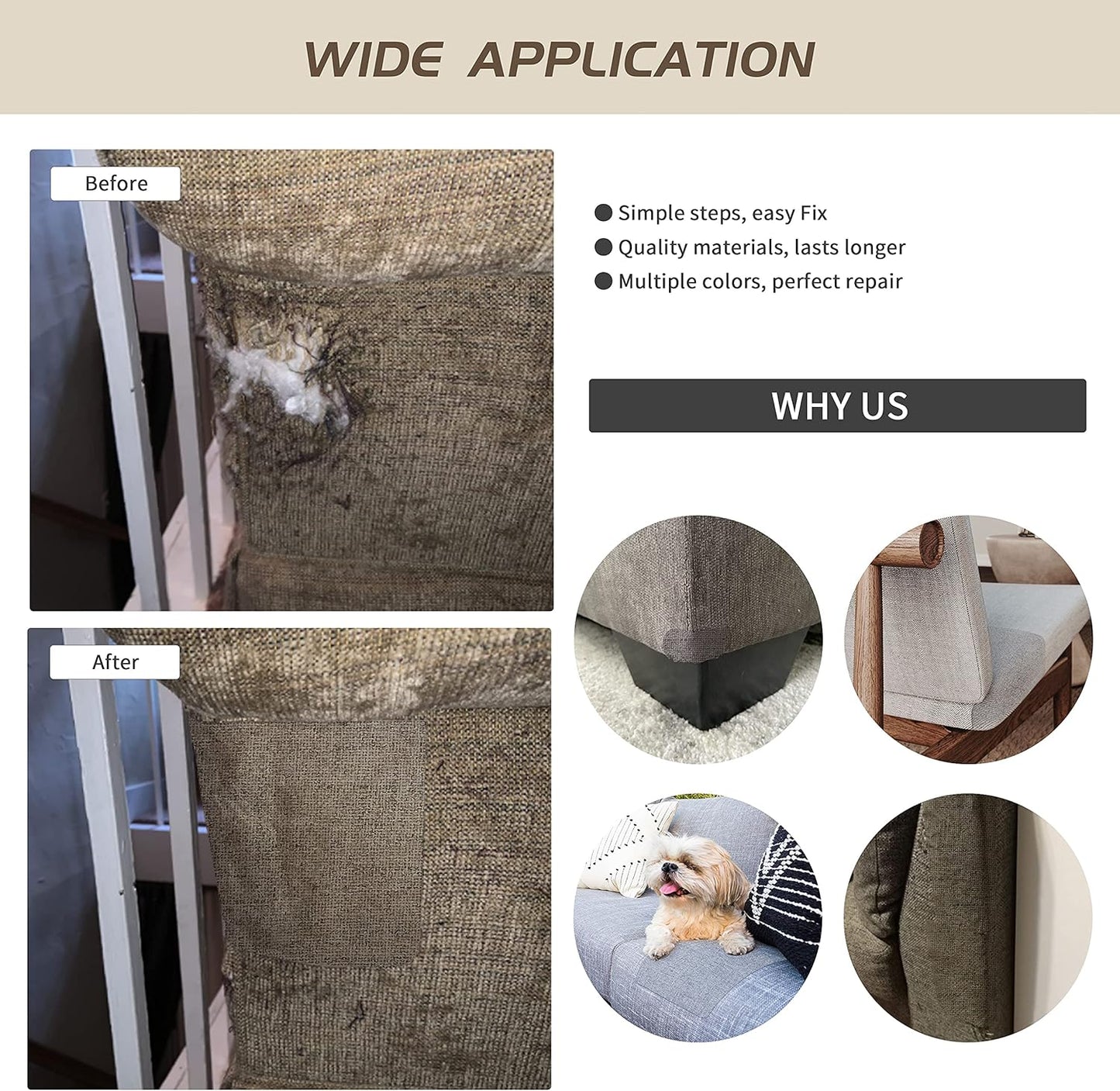 Coarse Linen Repair Patches, Self-Adhesive Linen Fabric Patches, 8X11 inch 2 PCS, Multi Color, Can be Used for Linen Sofa Repair and Linen Clothes Repair(8" x 11"-2PCS,Dark Grey 1.0)