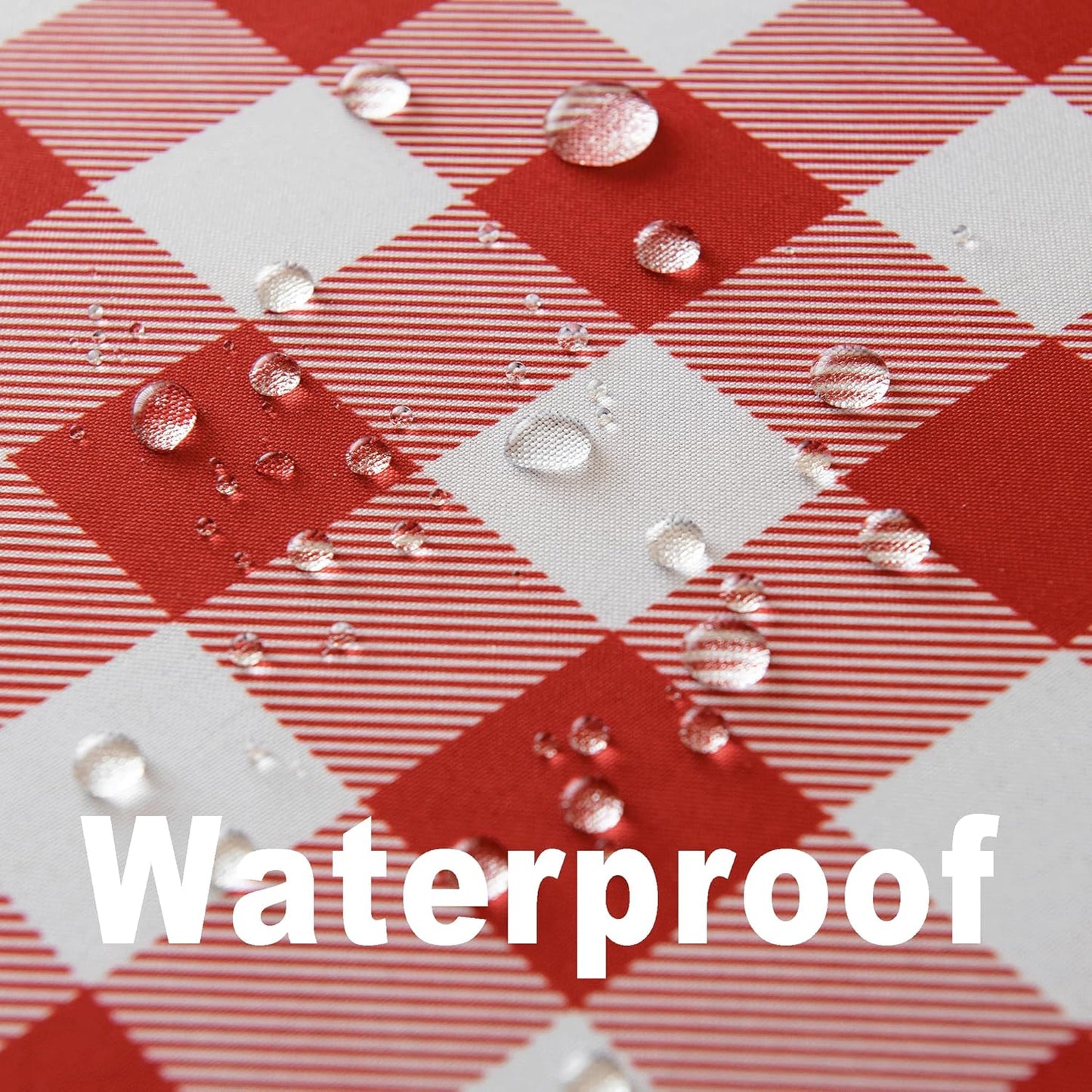 Waterproof Plaid Tablecloth Fabric - Round 90 Inch Classic Gingham Checker Table Cloth for Indoor/Outdoor Use - Buffalo Table Cover for Picnics, BBQs, and Parties