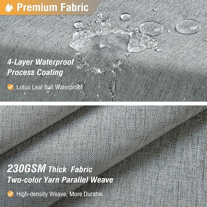 BTTN Extra Wide Shower Curtain - 108x72 Inch Linen Textured Waterproof Fabric Shower Curtain Set with 18 Plastic Hooks, Large Modern Neutral Cloth Shower Curtains for Bathroom and Bathtub - Grey/Gray