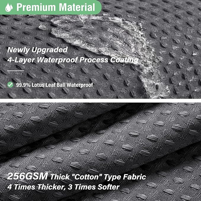 Dynamene 60 inch Stall Shower Curtain - Waffle Weave Heavy Duty Thick Fabric Shower Curtains for Bathroom,Weighted Hotel Spa Luxury Cloth Bath Curtain Set with 10 Plastic Hooks,60x72, Charcoal Grey