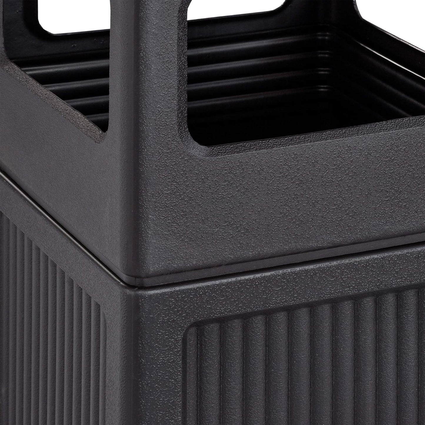 Safco Canmeleon Trash Can, 38 Gallons, Indoor and Outdoor Use, Durable & Weather-Resistant Commercial Garbage Can with Ashtray, Black