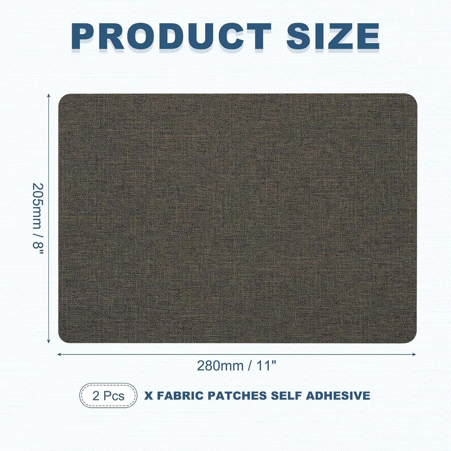 PATIKIL 8x11 Inch Linen Repair Patches, 2Pcs Self-Adhesive Fabric Patch for Sofas Tote Bags Furniture Car Seats Clothes Tents, Dark Gray