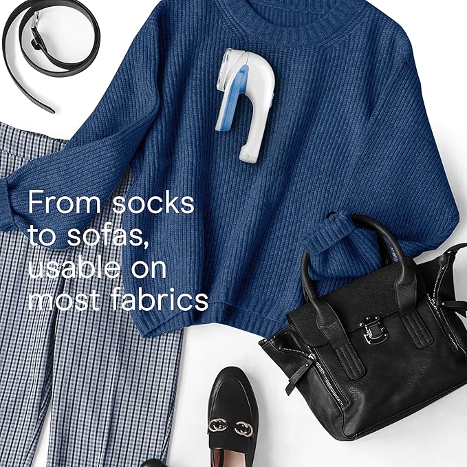 Conair Fabric Shaver and Lint Remover, Battery-Operated Portable Clothes Shaver with 3 Settings, Fuzz Remover for Sweaters, Clothing and Furniture, Large 2-Inch Shaving Head, White