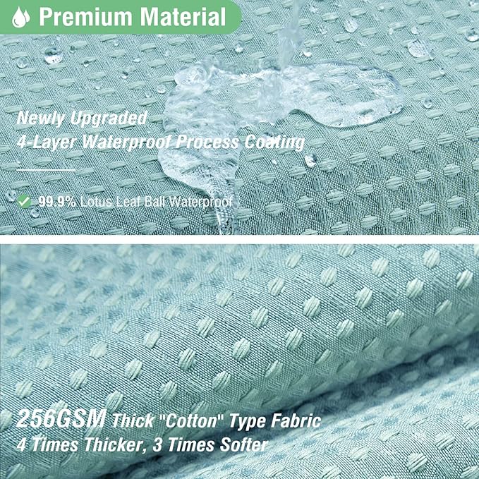 Dynamene Extra Long Shower Curtain,96 Inch Long Waffle Weave Heavy Duty Thick Fabric Bathroom Shower Curtain, Neutral Weighted Hotel Bath Curtain Set with 12 Plastic Hooks,72x96,Teal