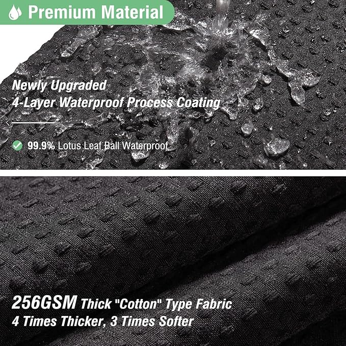 Dynamene Extra Long Shower Curtain,96 Inch Long Waffle Weave Heavy Duty Thick Cloth Bathroom Shower Curtain, Neutral Weighted Hotel Bath Curtain Set with 12 Plastic Hooks,72x96,Black
