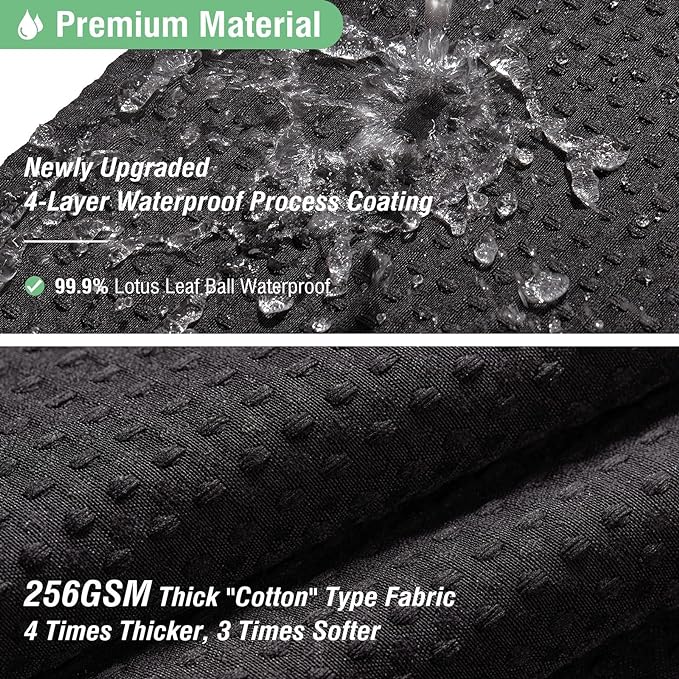 Dynamene Stall Fabric Shower Curtain - 48 inch Wide Waffle Weave Weighted Thick Cloth Shower Curtains for Bathroom, Neutral Heavy Duty Hotel Spa Luxury Bath Curtain Set with 8 Hooks, 48x72, Black