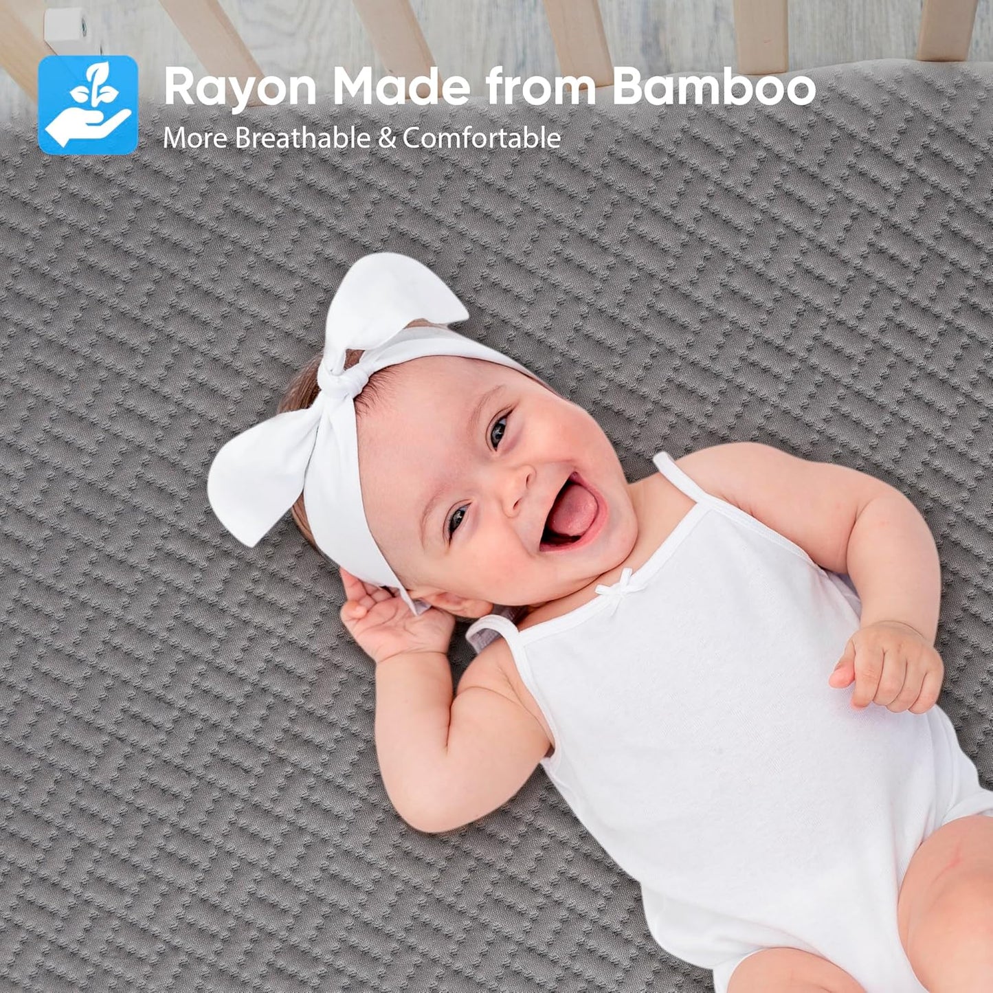 Hanherry 100% Waterproof Mattress Protector King Size - Grey, Mattress Cover 3D Air Fabric Cooling Mattress Pad Cover Smooth Soft Breathable Noiseless, 8''-21'' Deep Pocket