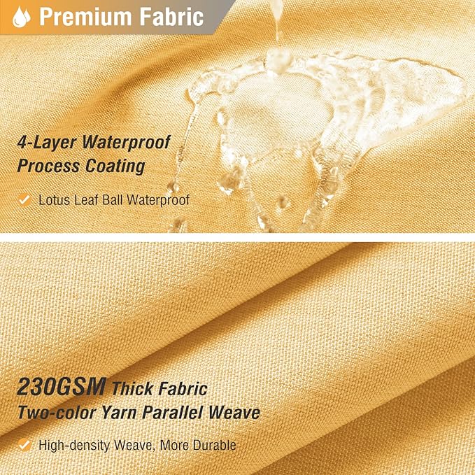 BTTN 78 Inch Long Shower Curtain - Linen Textured Heavy Duty Fabric Shower Curtain Set with 12 Plastic Hooks, Wrinkle Free, Machine Washable, Neutral Cloth Spa Bath Curtains for Bathroom, 72x78, Gold
