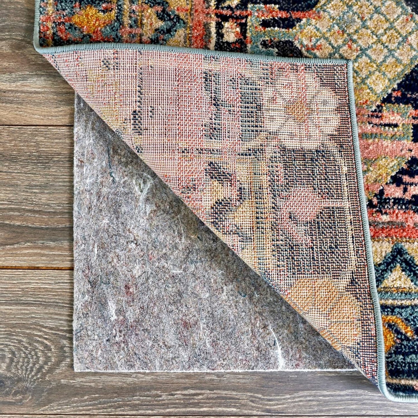 RUGPADUSA - Dual Surface - 10'x13' - 1/8" Thick - Felt + Rubber - Non-Slip Backing Rug Pad - Adds Low-Profile Comfort and Protection
