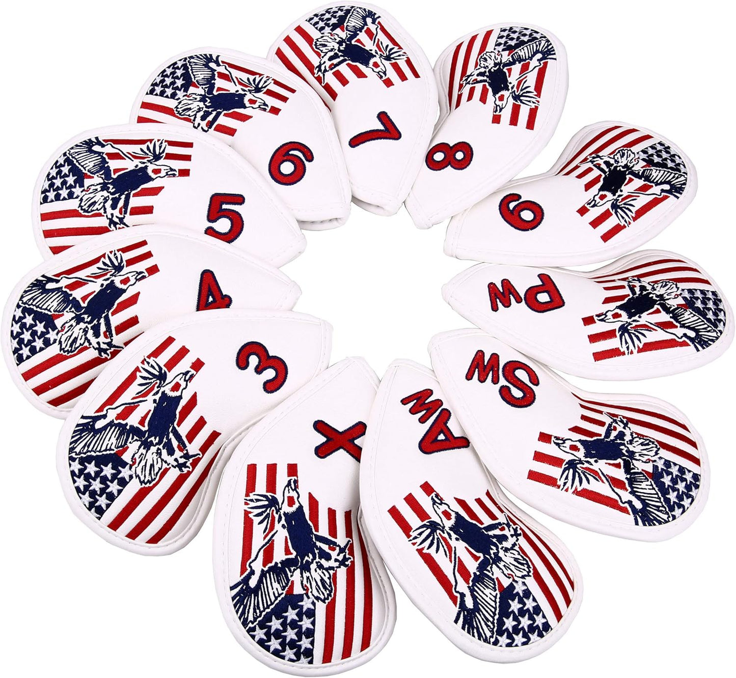 USA Flag and Eagle Golf Driver/Fairway Wood/Hybrid/Iron/Mallet Putter/Blade Putter Head Cover