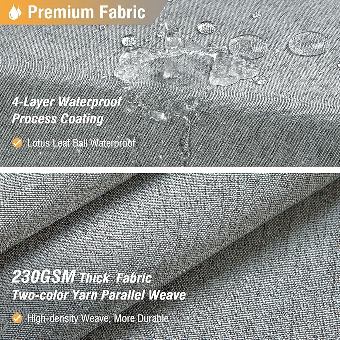 BTTN Long Fabric Shower Curtain - 72x80 Inch Linen Textured Heavy Duty Polyester Cloth Shower Curtain Set with 12 Plastic Hooks, Hotel Luxury Waterproof Modern Shower Curtains for Bathroom, Gray/Grey